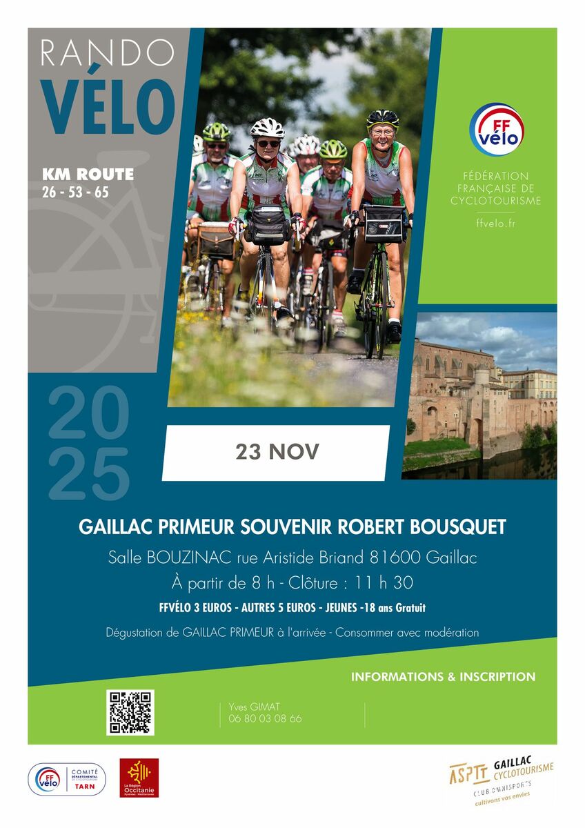 Randonnée Gaillac Primeur – Souvenir Robert Bousquet